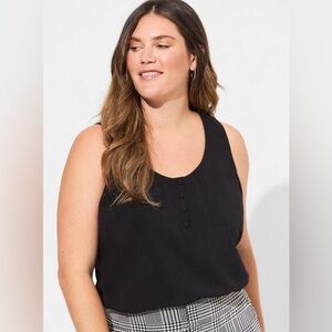 Torrid Challis Henley Pocket Sleeveless Tank - 3X - NWT